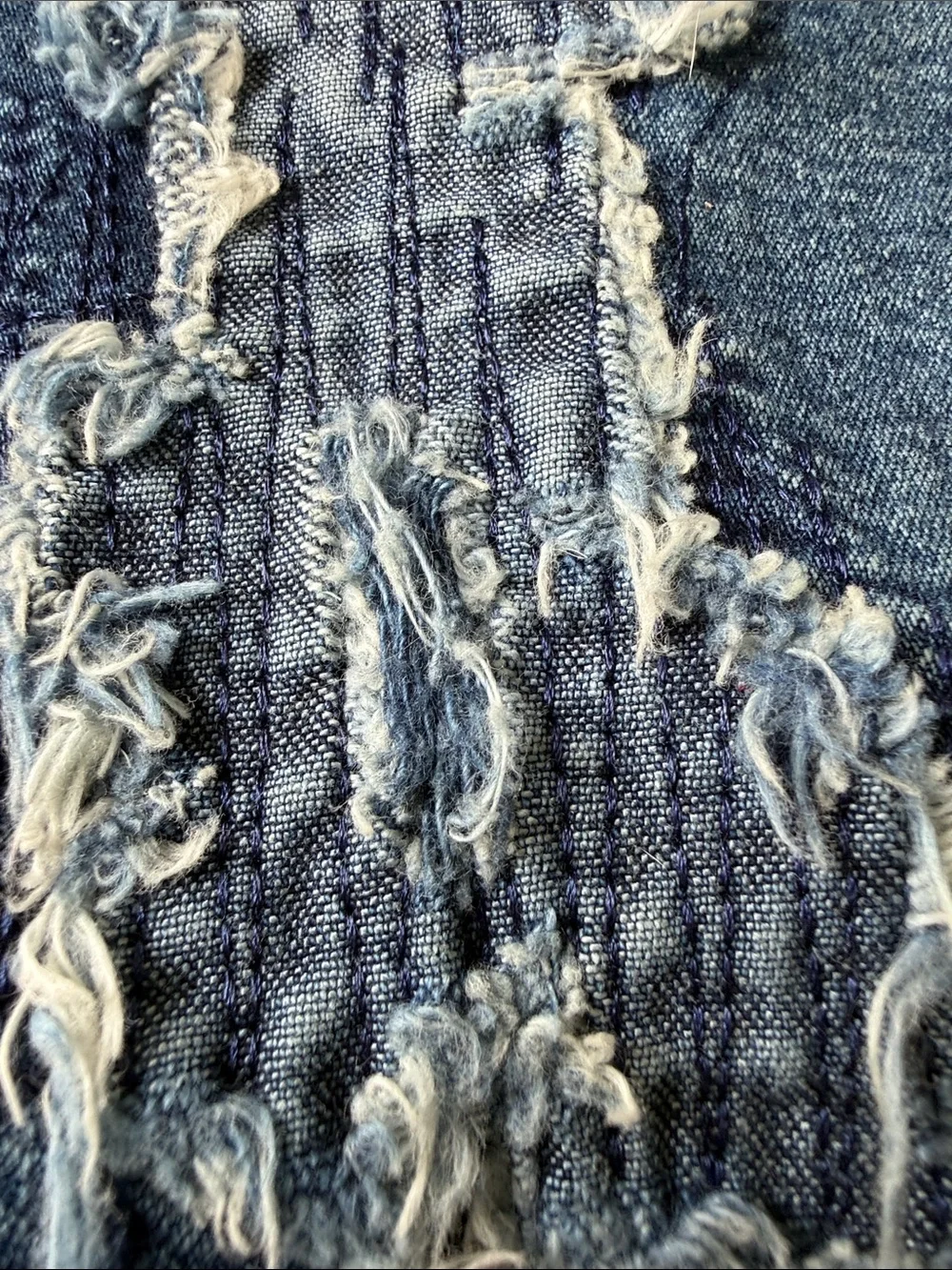 Distressed Blue Denim for Dog Fashionable Walk.